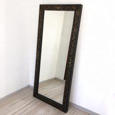 Широкое зеркало напольное и настенное  в чёрной раме Black bronze 